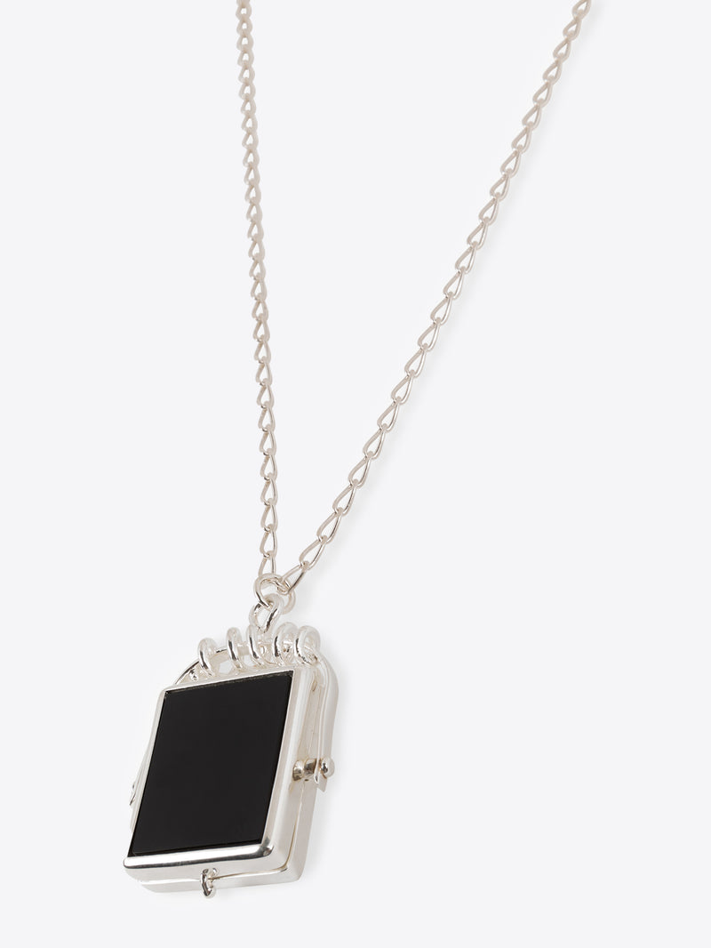 Dries Van Noten Stone Pendant Necklace Black