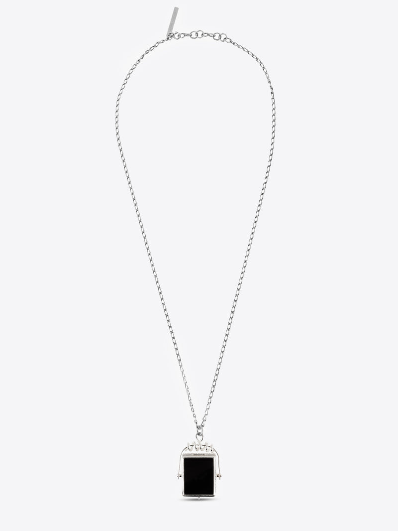 Dries Van Noten Stone Pendant Necklace Black