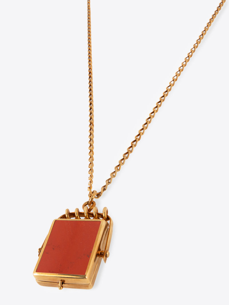 Dries Van Noten Stone Pendant Necklace Dark Red