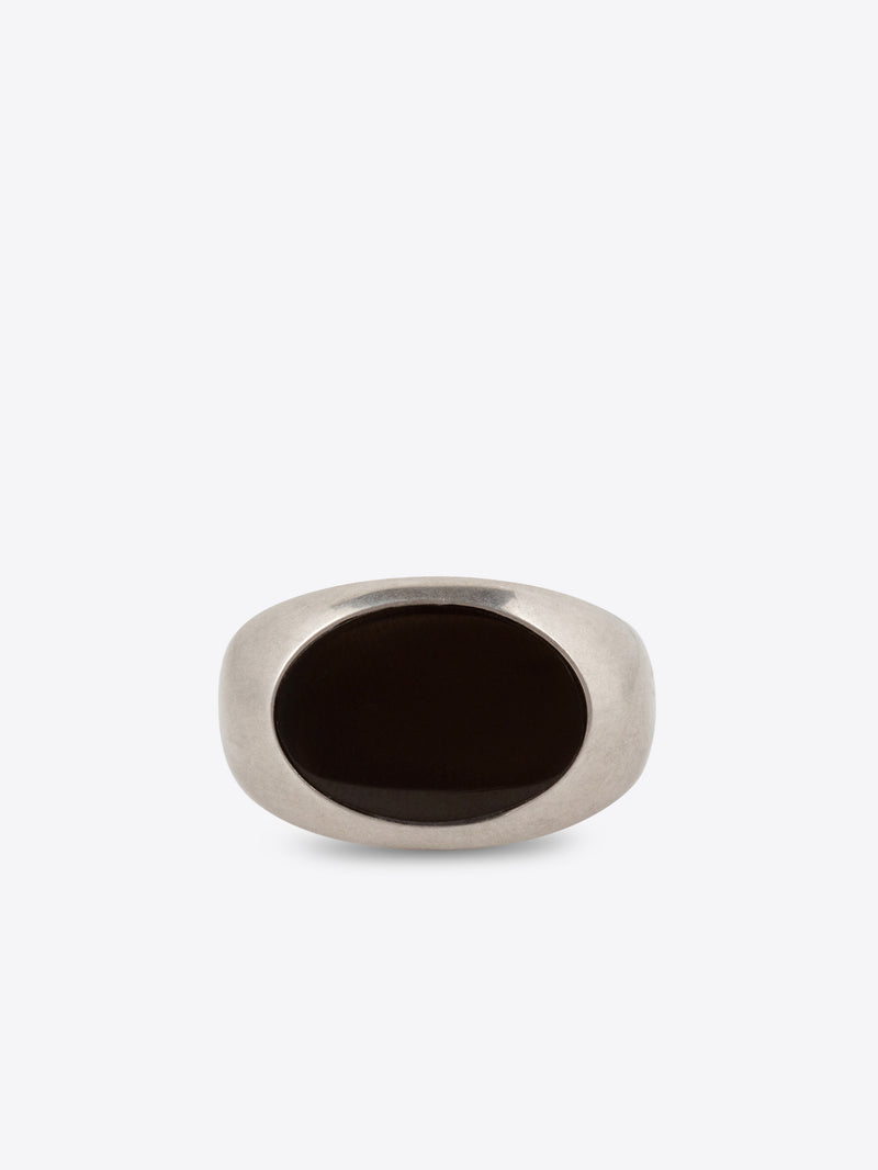 Dries Van Noten Stone Signet Ring Black