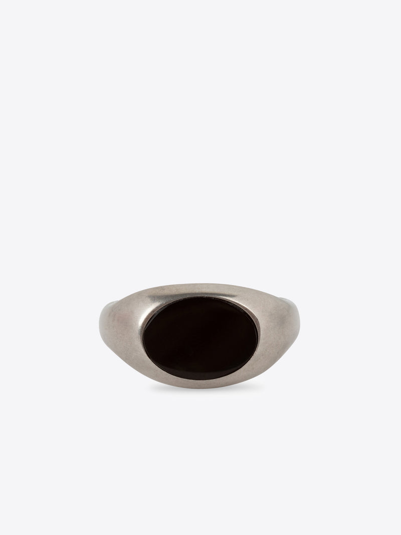 Dries Van Noten Stone Signet Ring Black