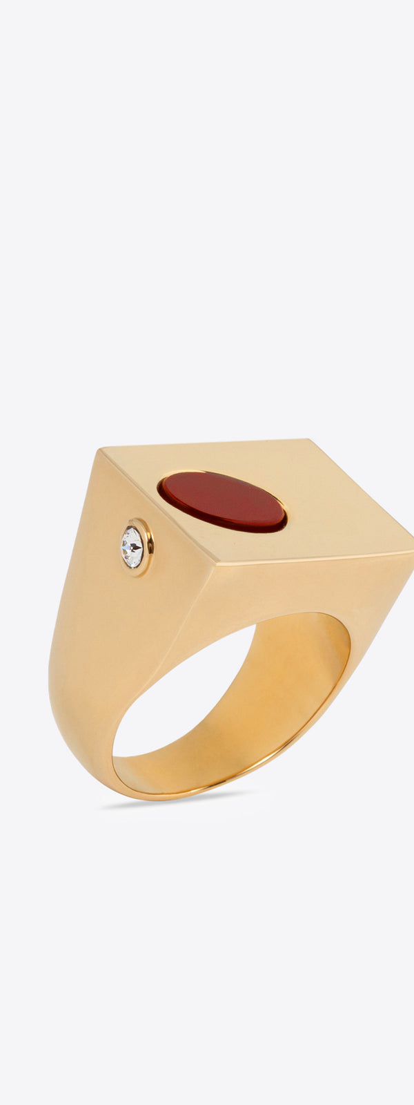 dries van noten Stone signet ring dark red