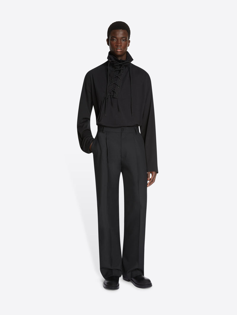 Dries Van Noten Straight Wool Pants BLACK