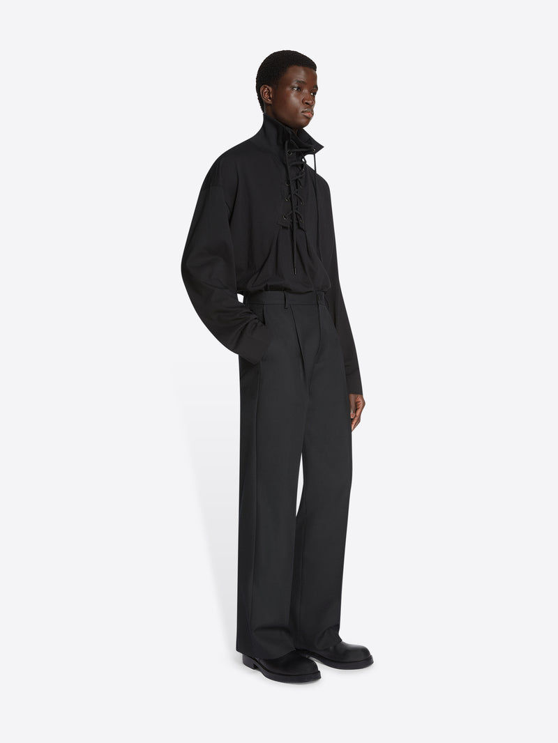 Dries Van Noten Straight Wool Pants BLACK