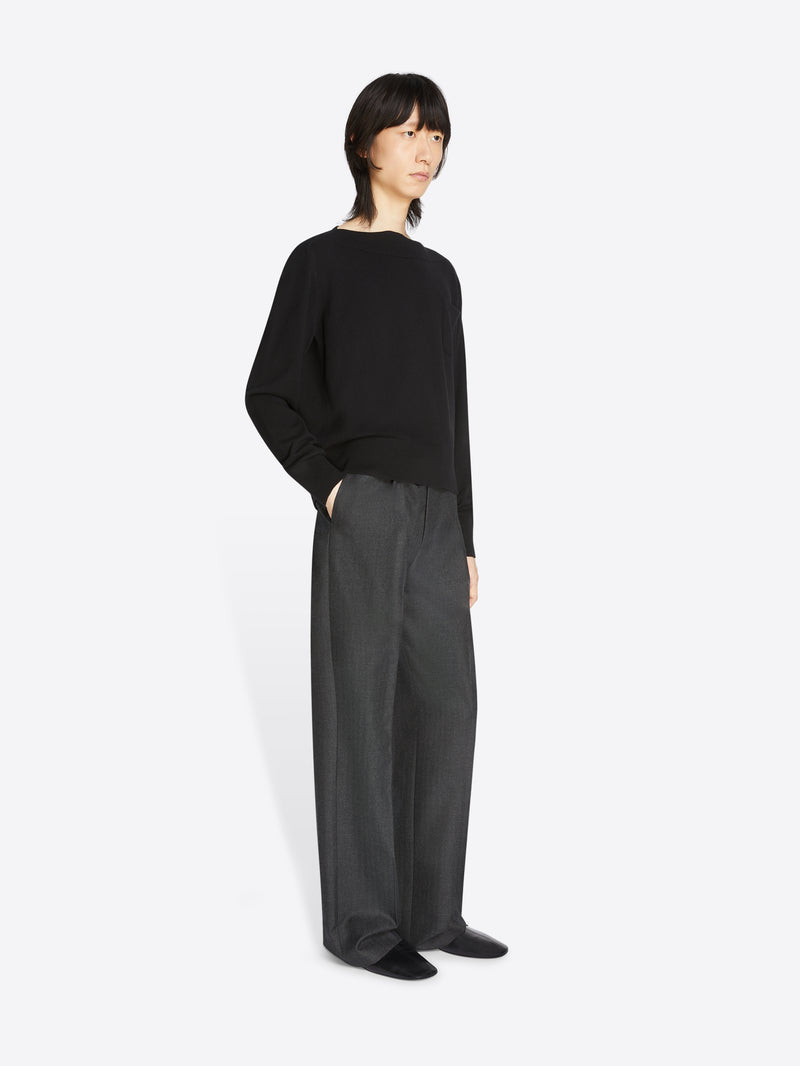 Dries Van Noten Straight Wool Pants DARK GREY