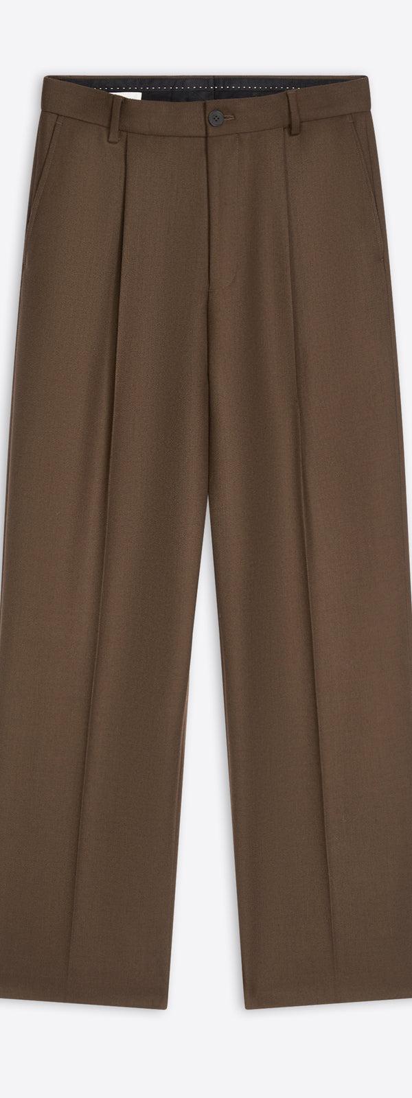 dries van noten Straight wool pants MUD