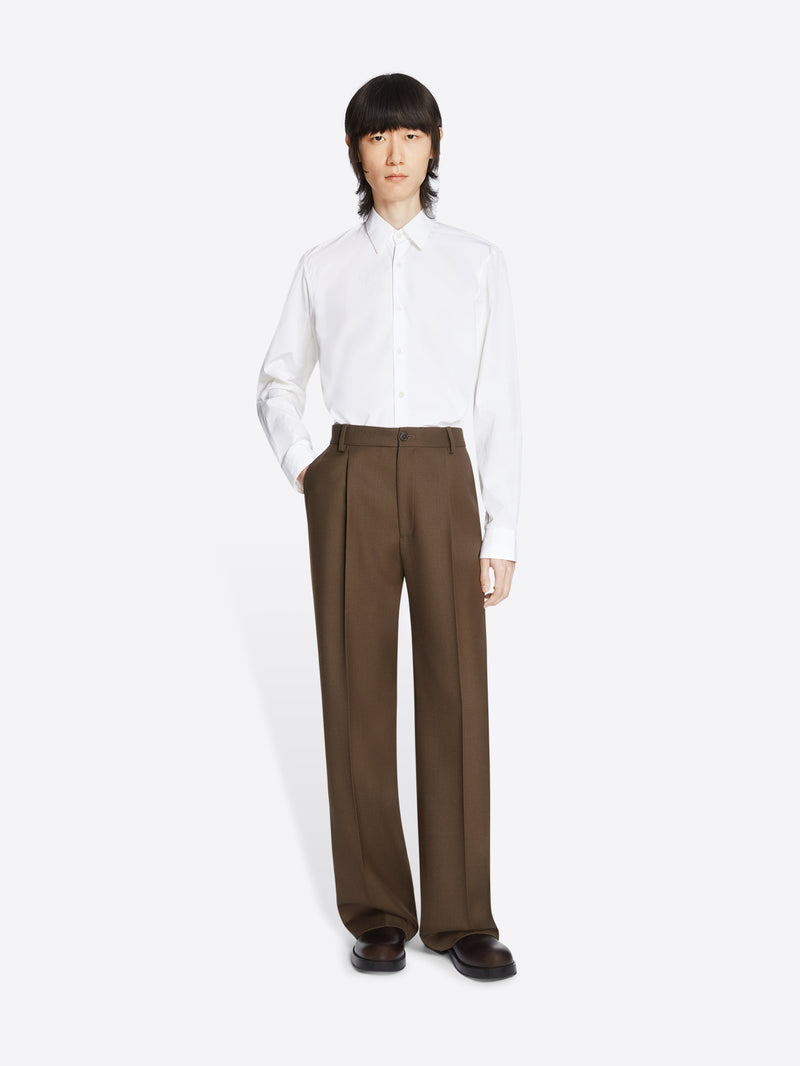 Dries Van Noten Straight Wool Pants MUD