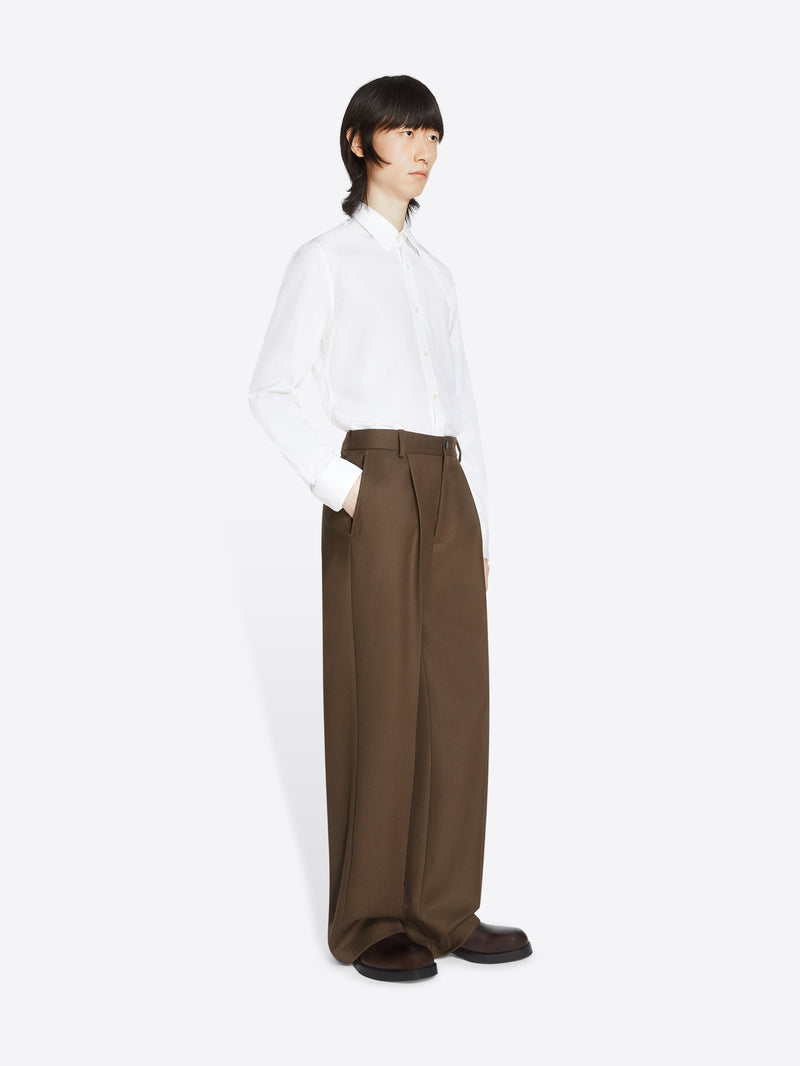 Dries Van Noten Straight Wool Pants MUD
