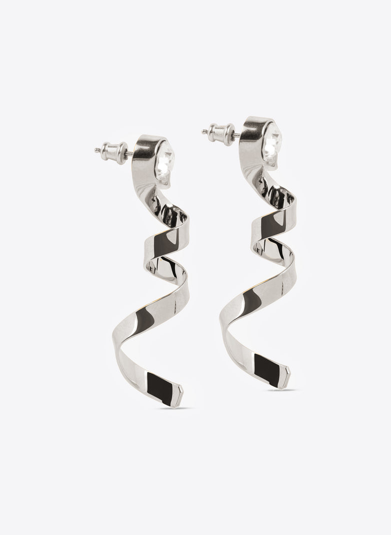 Dries Van Noten Swirl Earrings Silver