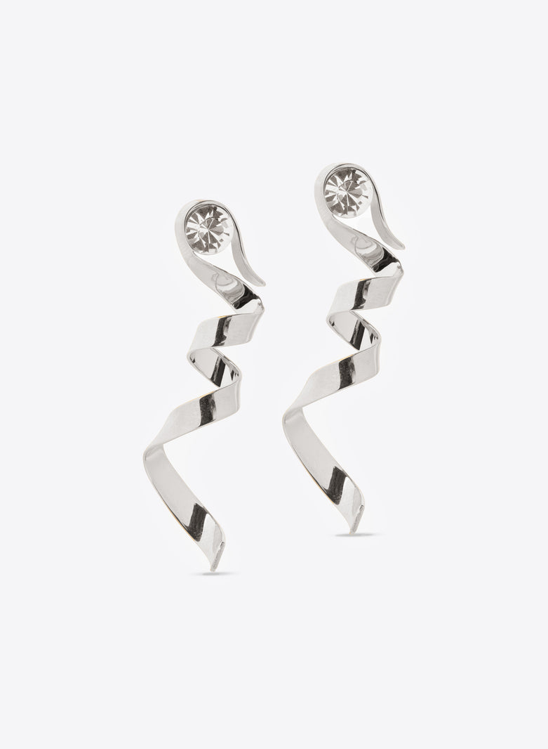 Dries Van Noten Swirl Earrings Silver