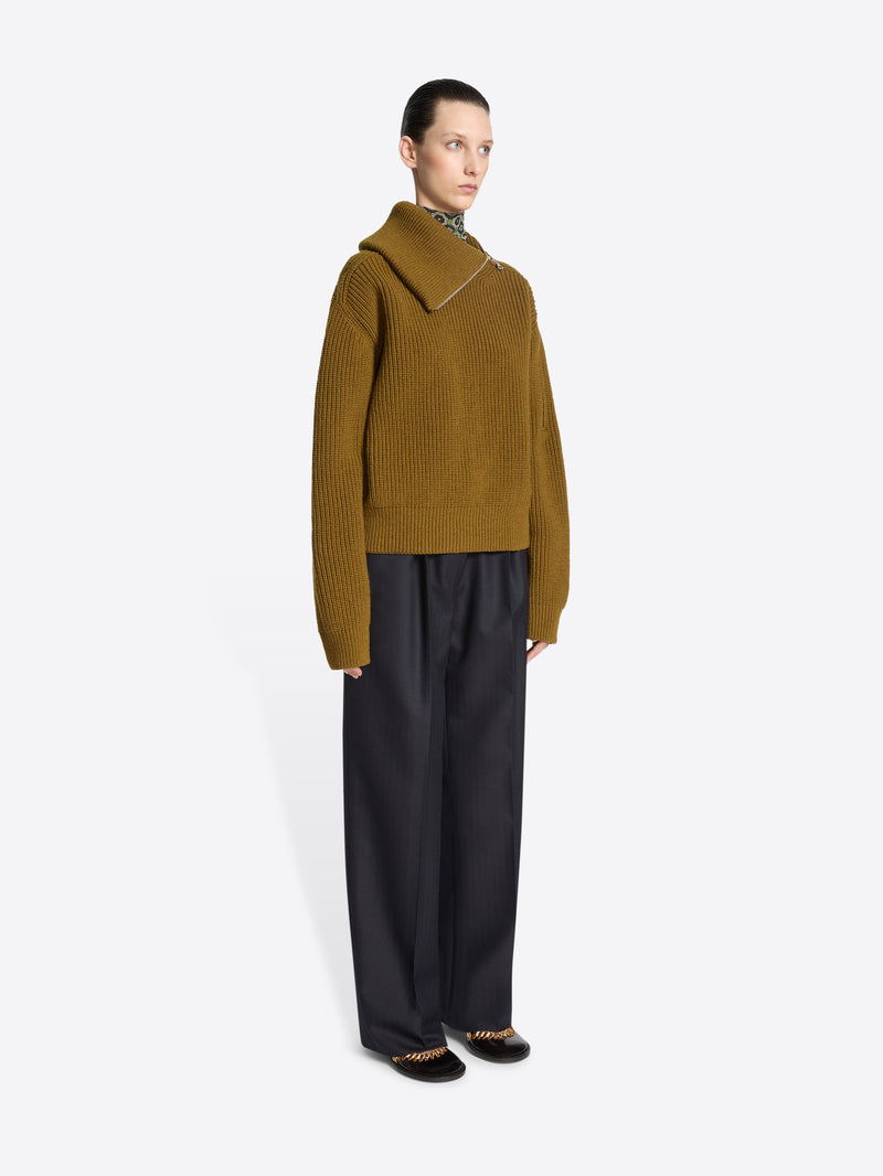 Dries Van Noten Tailored Wool Pants NAVY