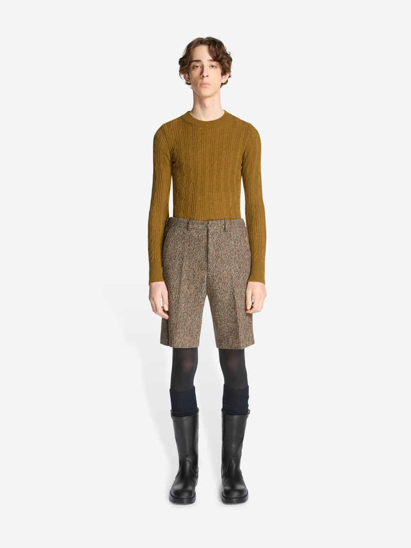 Dries Van Noten Tailored Wool Shorts RUST
