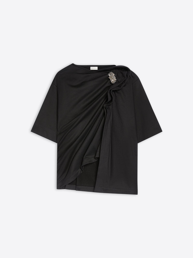 Dries Van Noten Tee With Brooch BLACK