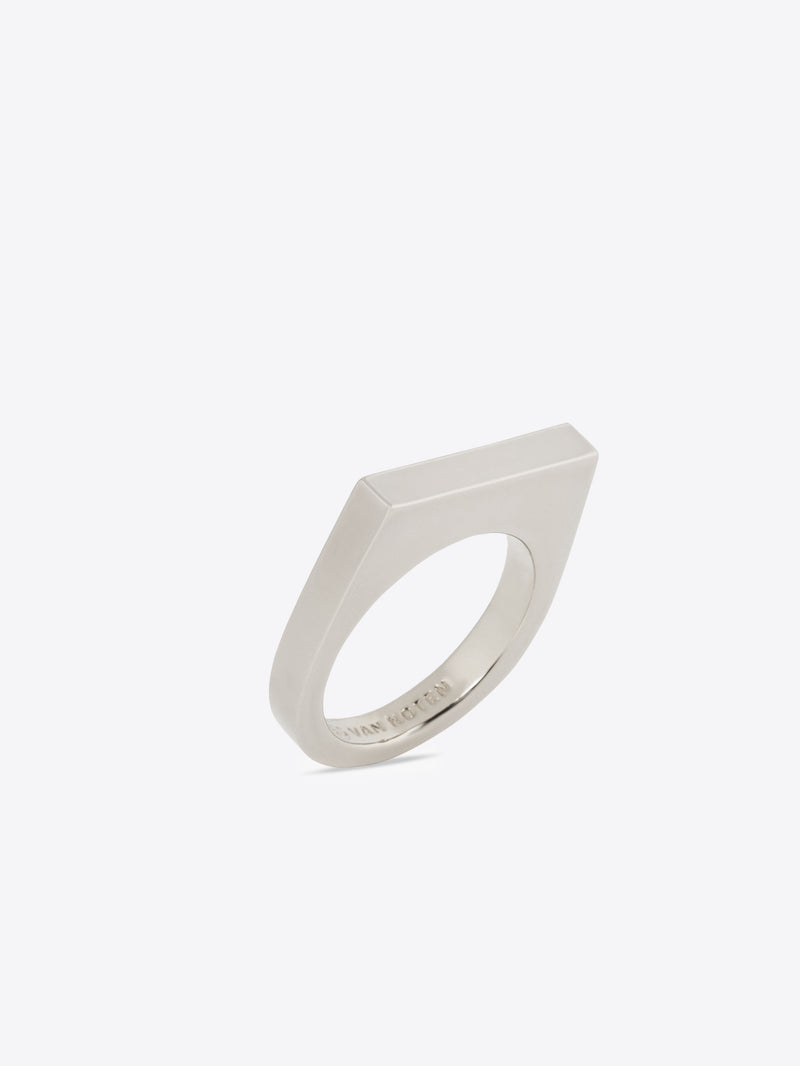 Dries Van Noten Thin Signet Ring Antic Silver