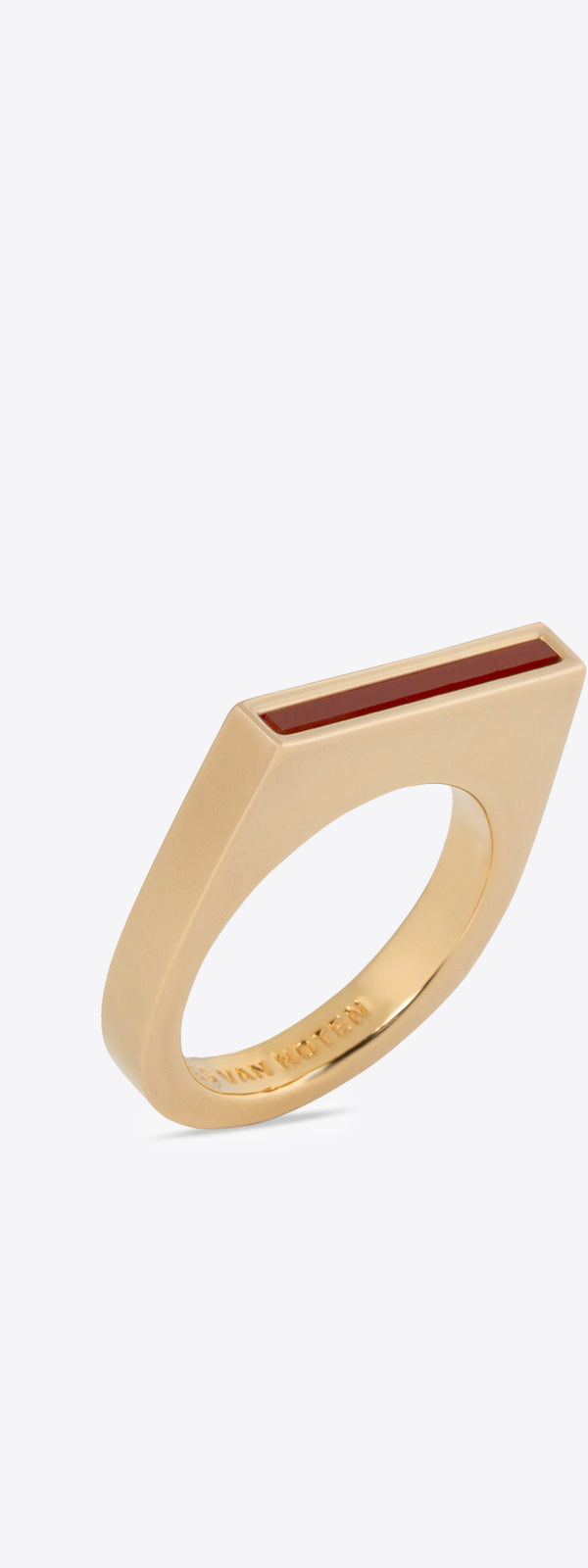 dries van noten Thin signet ring tiger eye