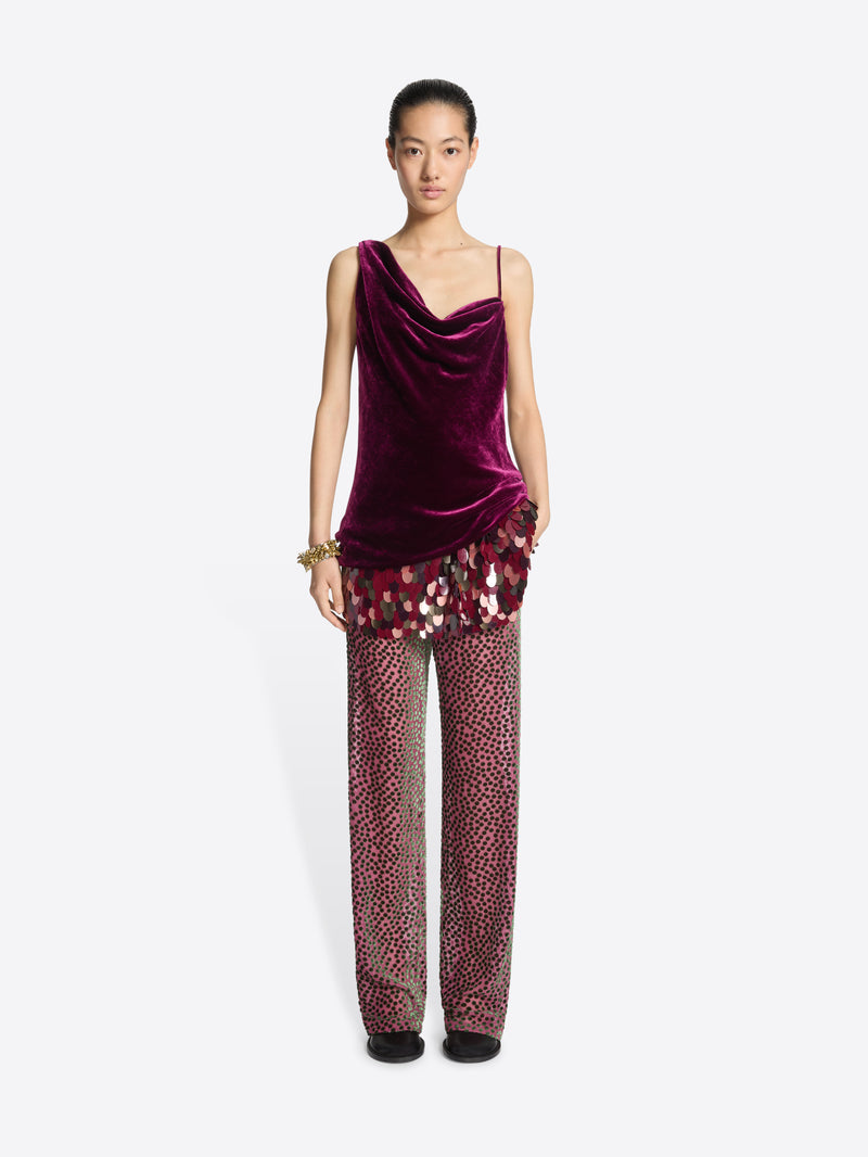 Dries Van Noten Velvet Slip Top VIOLET