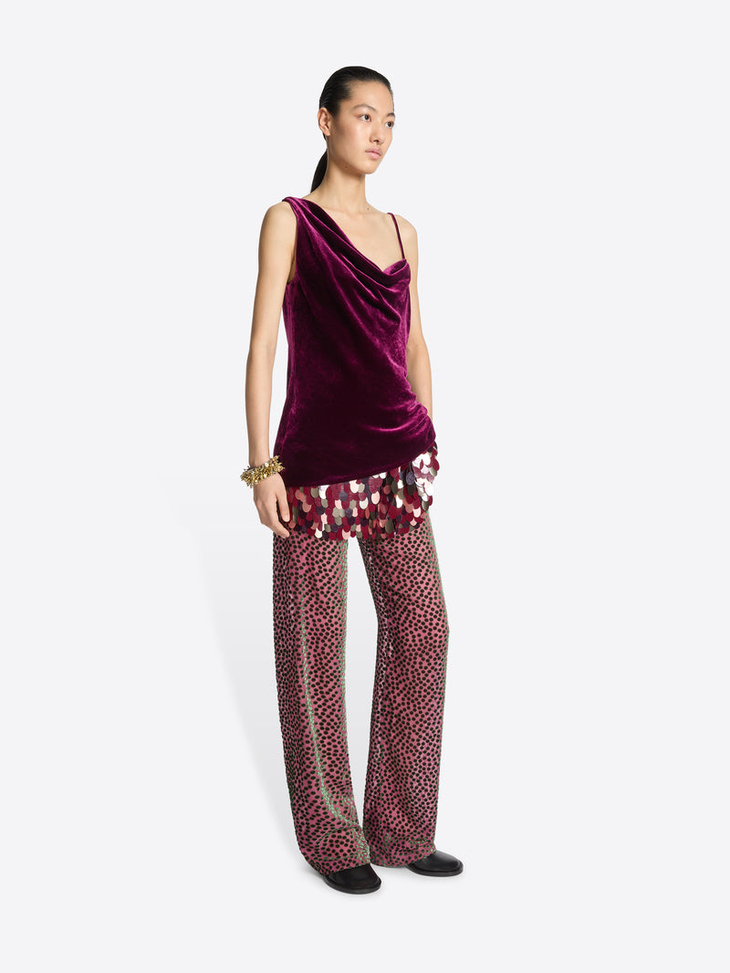 Dries Van Noten Velvet Slip Top VIOLET