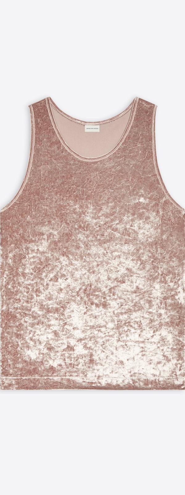 dries van noten Velvet tank top OLD ROSE