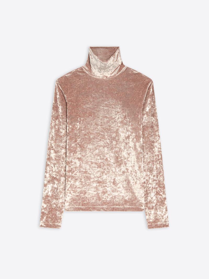 Dries Van Noten Velvet Turtleneck Tee OLD ROSE