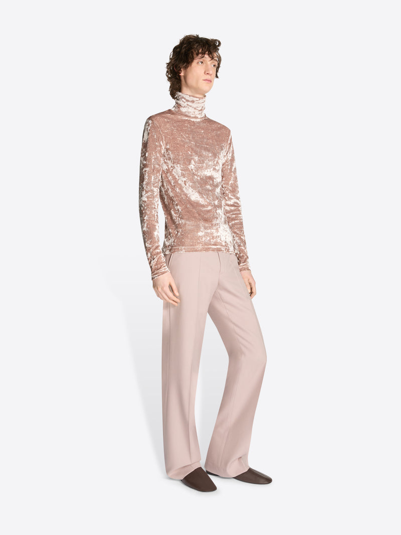 Dries Van Noten Velvet Turtleneck Tee OLD ROSE