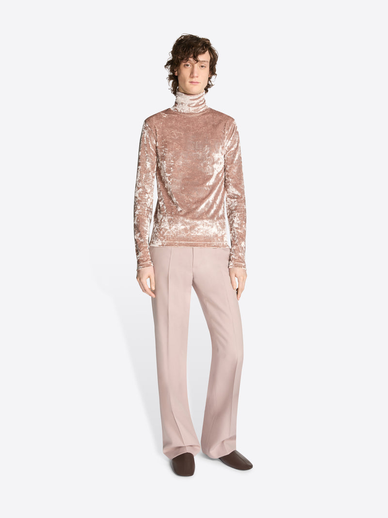 Dries Van Noten Velvet Turtleneck Tee OLD ROSE