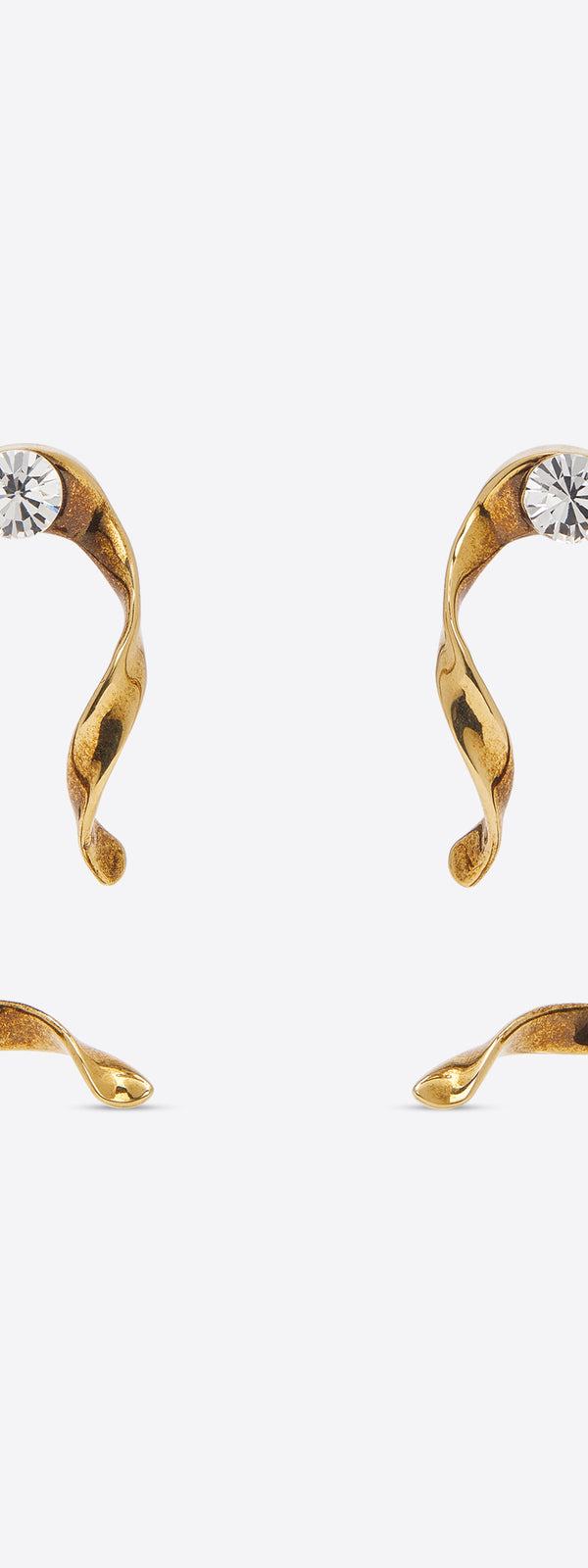 dries van noten Wave stud earrings brass