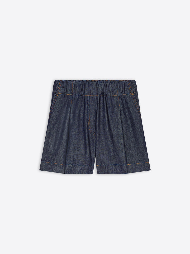 Dries Van Noten Wide Denim Shorts Indigo