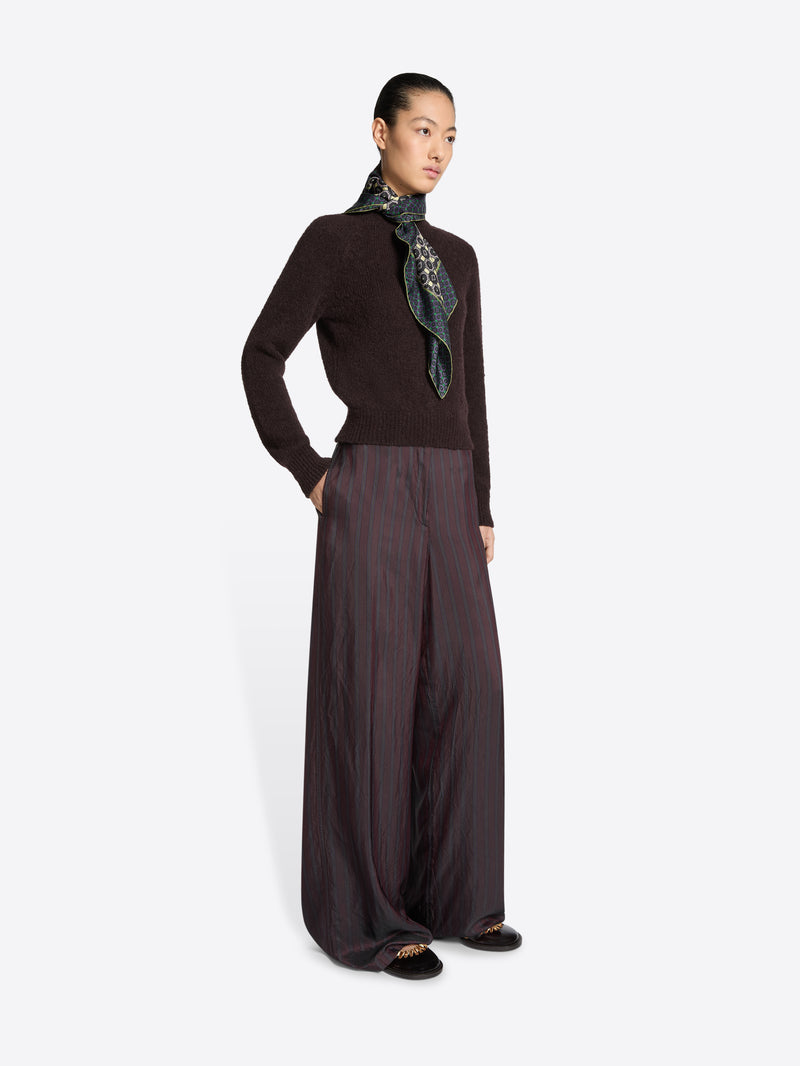 Dries Van Noten Wide Leg Pants BURGUNDY