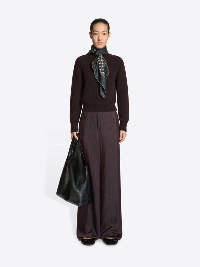 Dries Van Noten Wide Leg Pants BURGUNDY