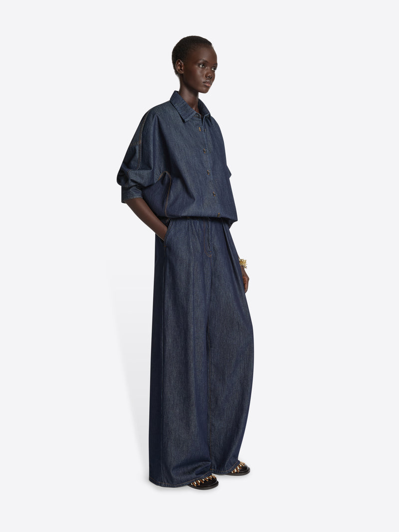 Dries Van Noten Wide Pleated Jeans INDIGO