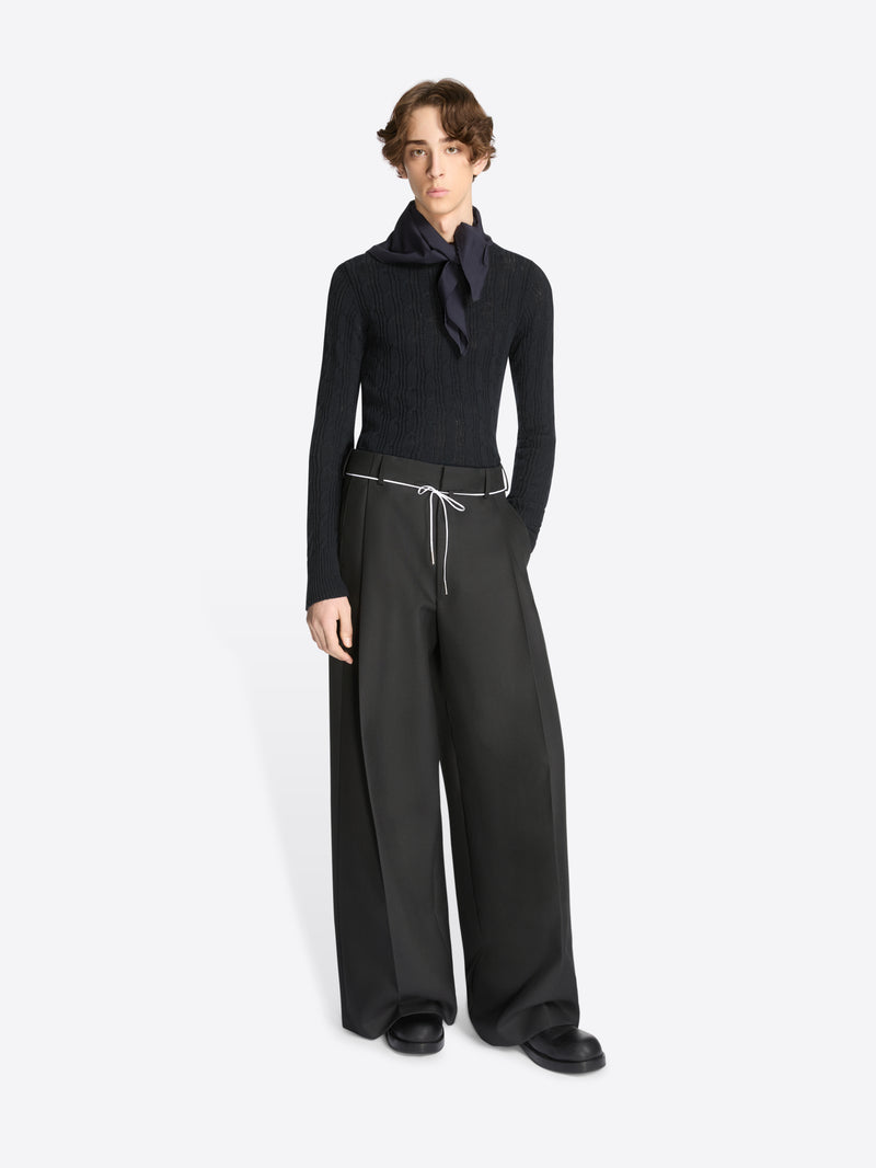 Dries Van Noten Wide Pleated Pants BLACK