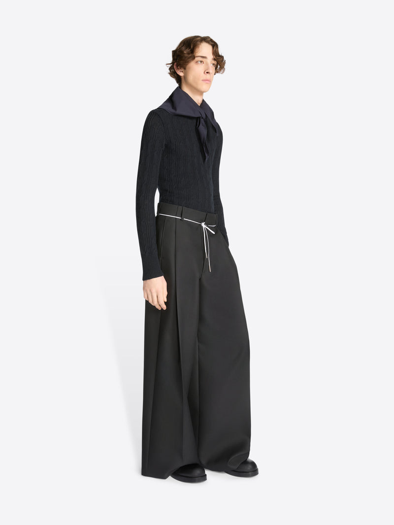 Dries Van Noten Wide Pleated Pants BLACK