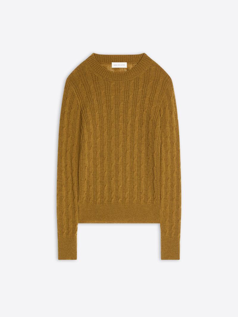 Dries Van Noten Wool Intarsia Sweater KHAKI