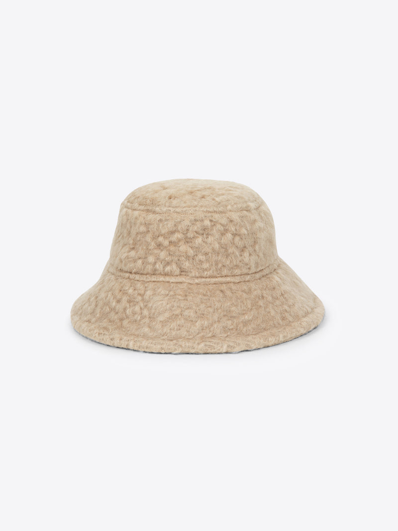 Dries Van Noten Wool Mohair Bucket Hat BEIGE