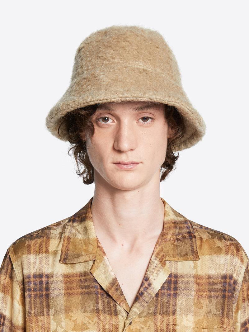 Dries Van Noten Wool Mohair Bucket Hat BEIGE