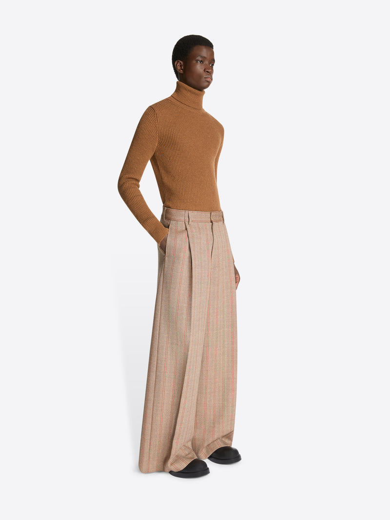 Dries Van Noten Wool Rib Sweater BROWN