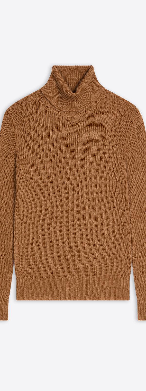 Dries Van Noten Wool Rib Sweater BROWN