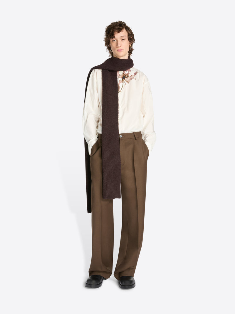 Dries Van Noten Wool Scarf DARK BROWN