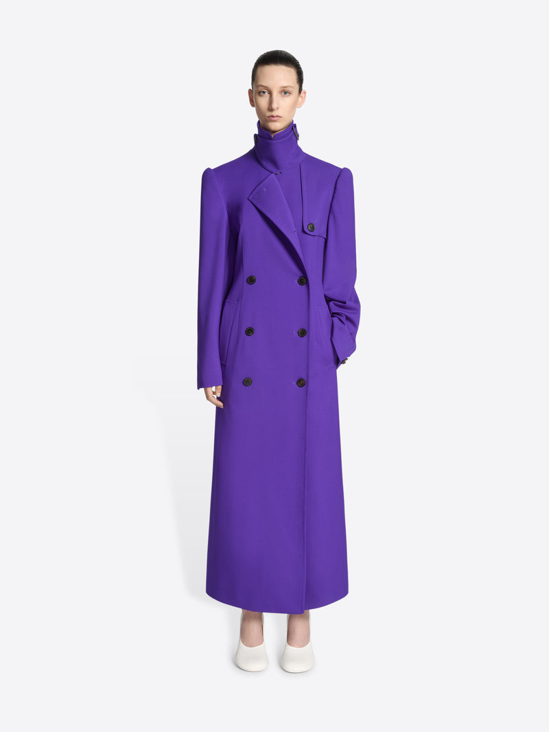 Dries Van Noten Wool Trench Coat PURPLE