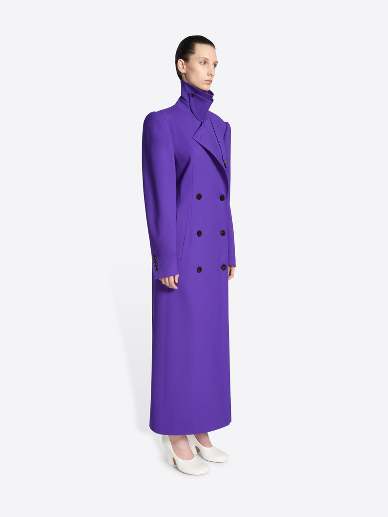 Dries Van Noten Wool Trench Coat PURPLE