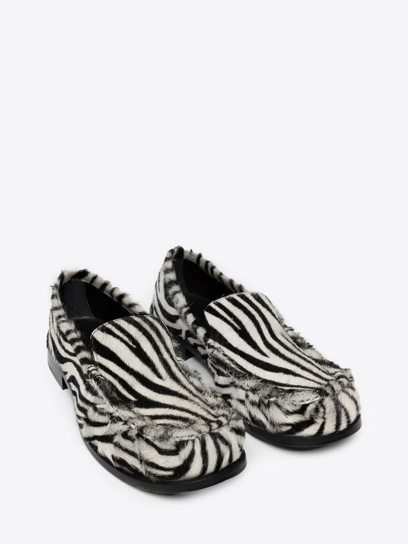 Dries Van Noten Zebra Ponyhair Loafers BLACK