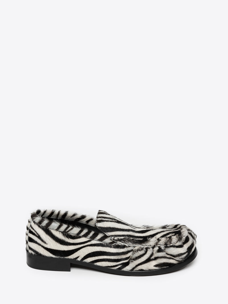 Dries Van Noten Zebra Ponyhair Loafers BLACK