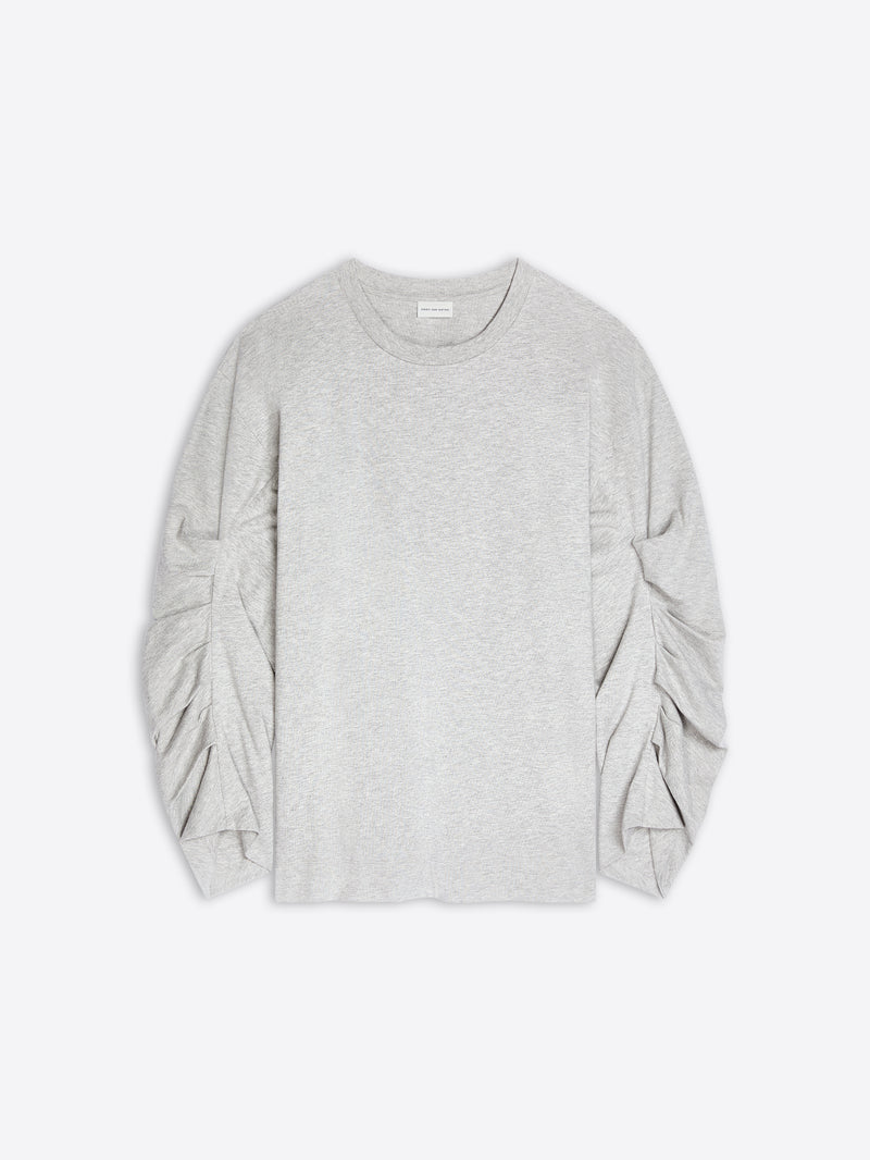 Dries Van Noten Pleated Sleeves T-shirt GREY MELANGE