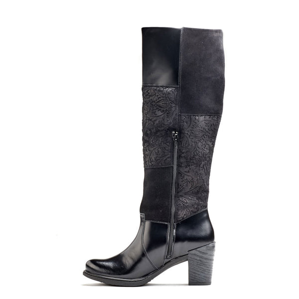 Dromedaris Geneva High Riding Leather & Suede Boot