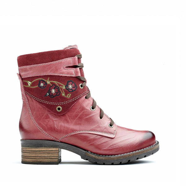 Dromedaris Kara Leather & Embroidery Suede Boot