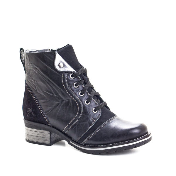 Dromedaris Karissa Scrunched Leather & Neoprene Boot