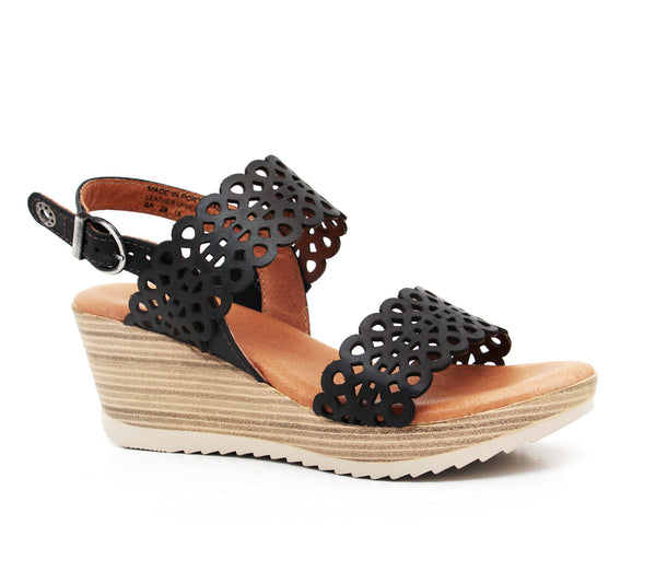 dromedaris Libby Leather Wedge Sandal