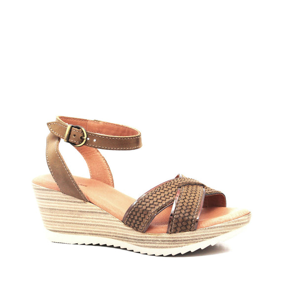 Dromedaris Lucy Leather Wedge Sandal