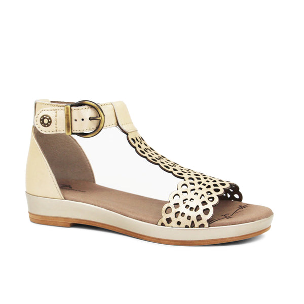 dromedaris Suri Metallic Leather Sandals