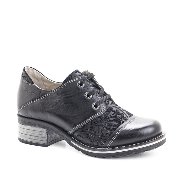 Dromedaris Kalista Leather & Printed Suede Lace-Up Shoes